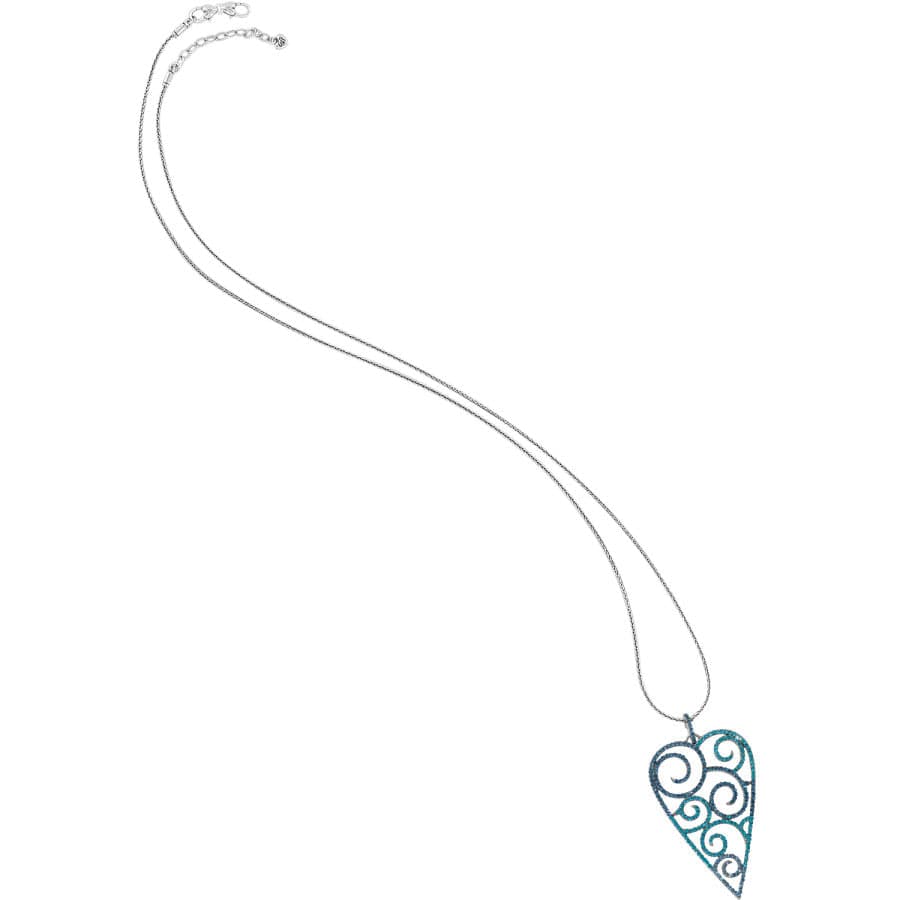 Sea of Love Heart Convertible Reversible Necklace silver-blue 3