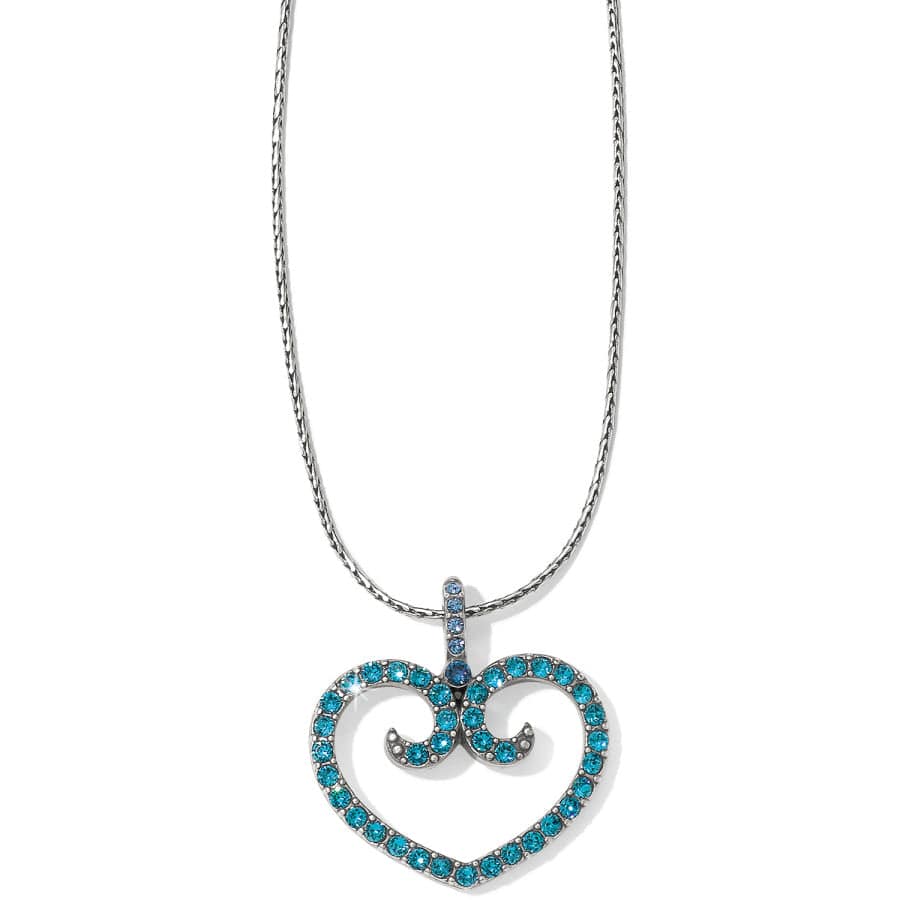 Sea of Love Reversible Petite Heart Necklace silver-blue 1
