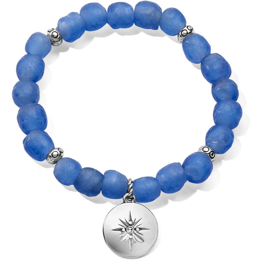 Sea Shore Compass Stretch Bracelet silver-blue 1