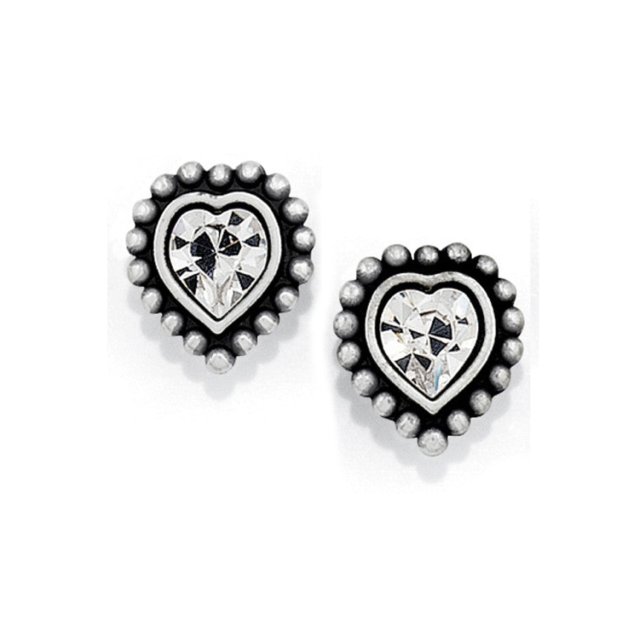 Shimmer Heart Mini Post Earrings silver 3