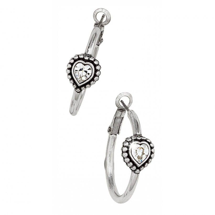Shimmer Heart Small Hoop Earrings silver 2