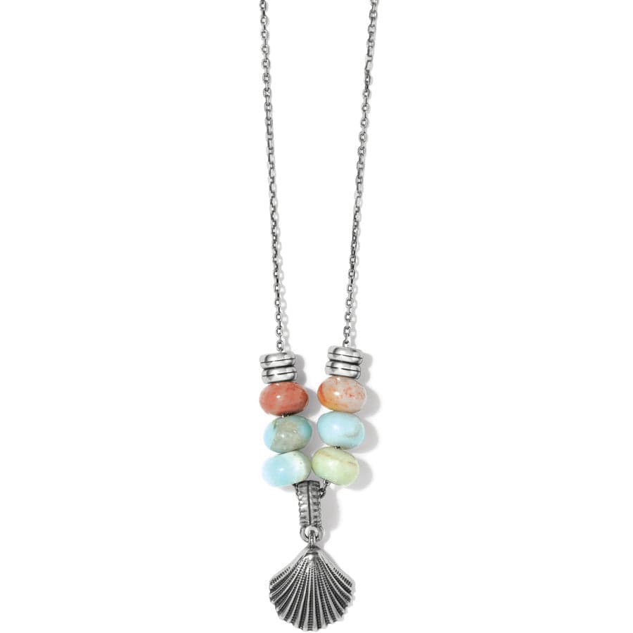 Silver Shells Bay Necklace silver-blue 1