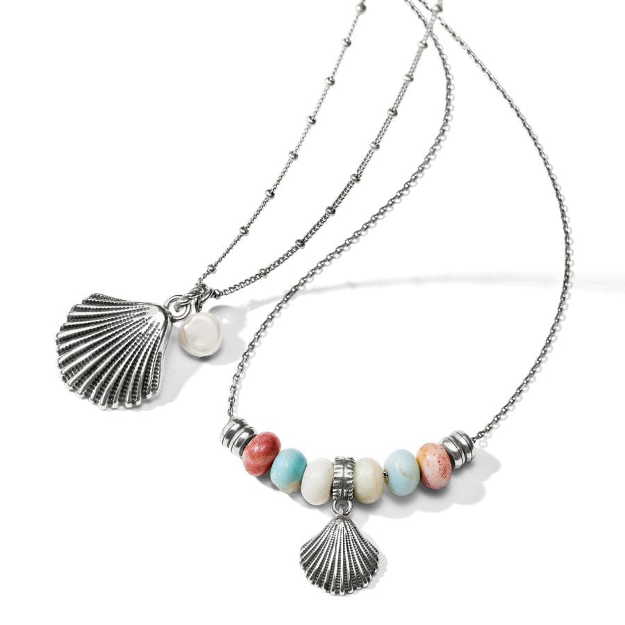 Silver Shells Bay Necklace silver-blue 3