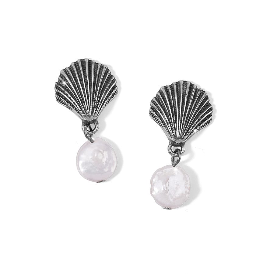 Silver Shells Pearl Drop Earrings silver-pearl 1