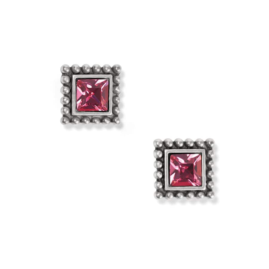 Sparkle Square Mini Post Earrings silver-pink 4