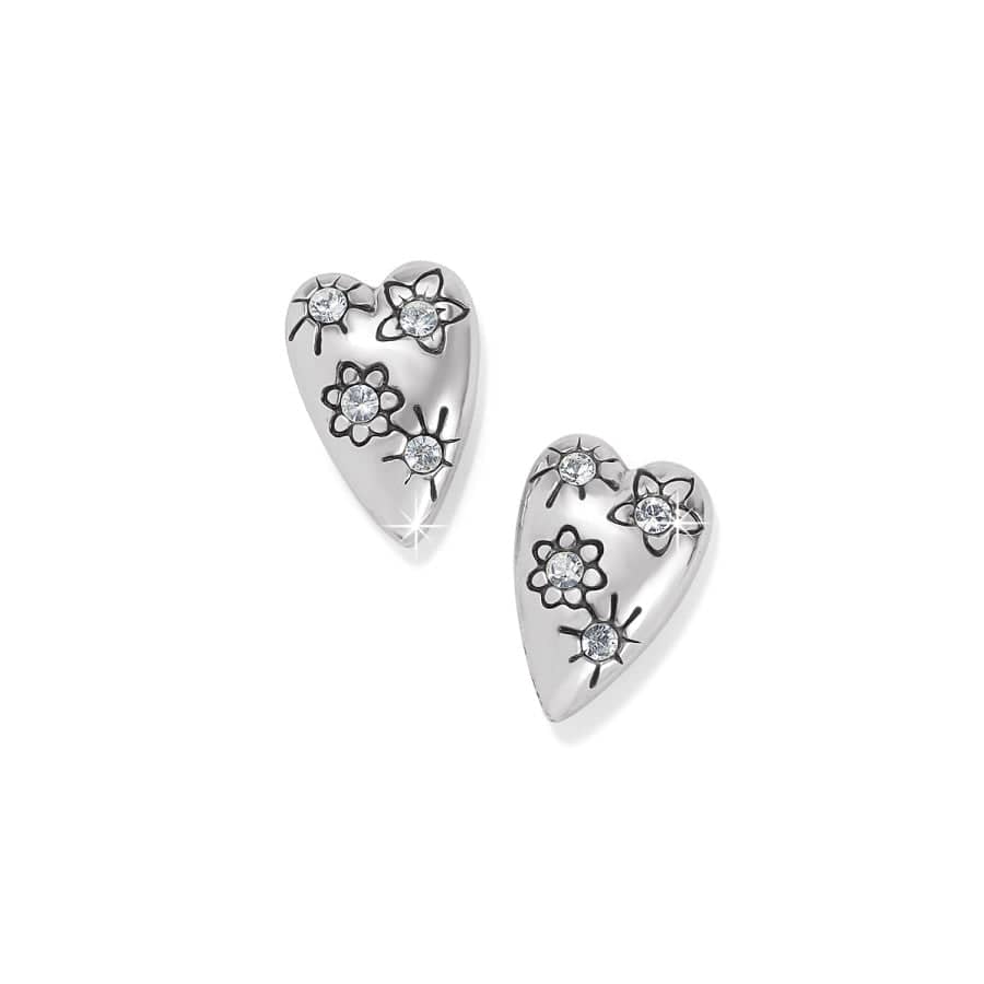 Sparkling Heart Mini Post Earrings silver 1