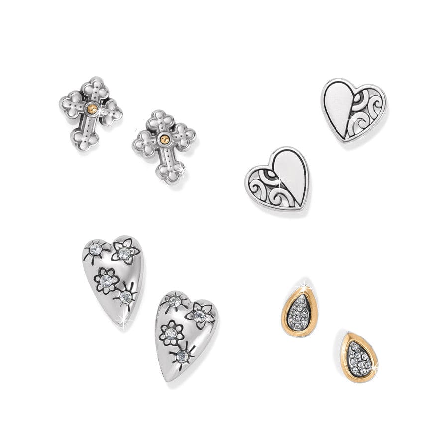 Sparkling Heart Mini Post Earrings silver 2