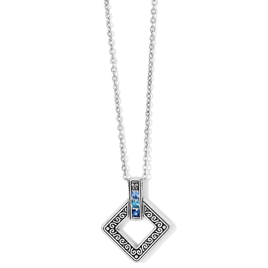 Spectrum Light Square Necklace silver-blues 1