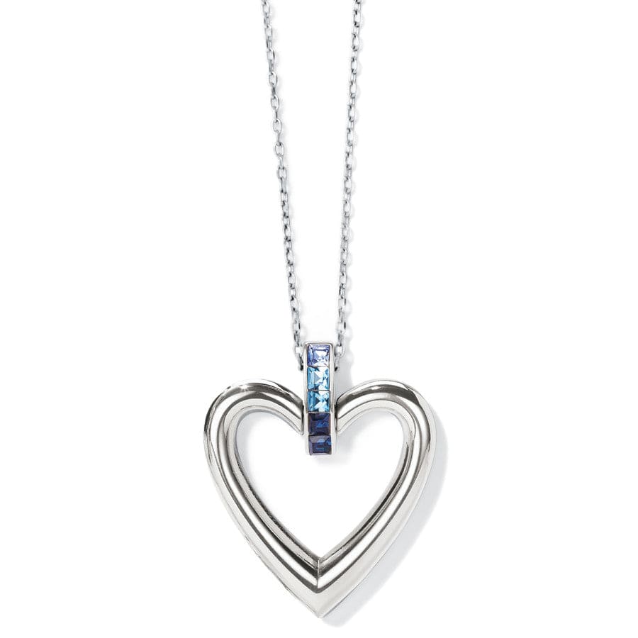 Spectrum Open Heart Necklace silver-blue 5