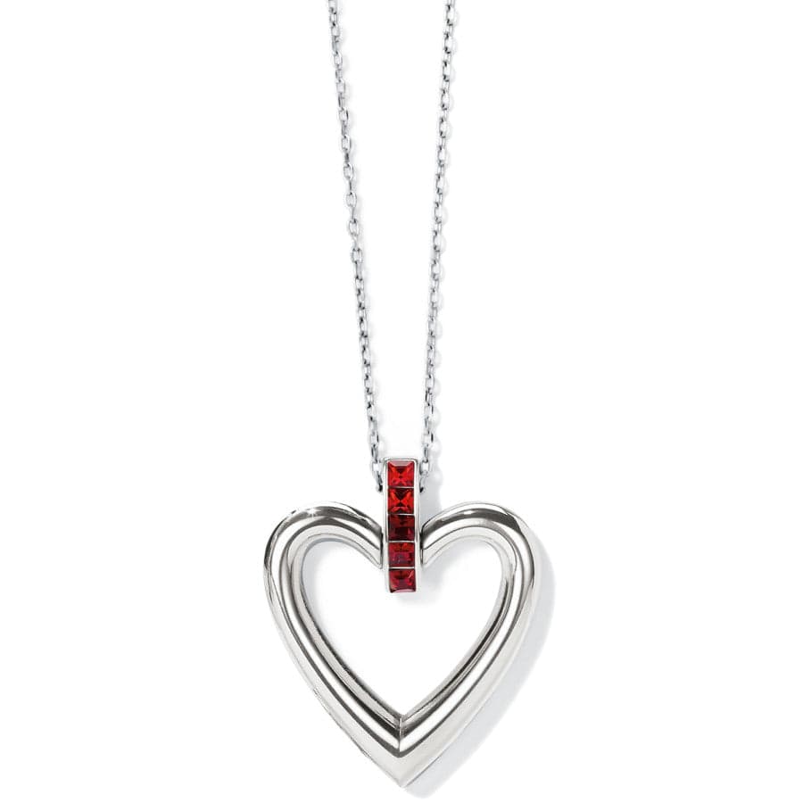 Spectrum Open Heart Necklace silver-red 1