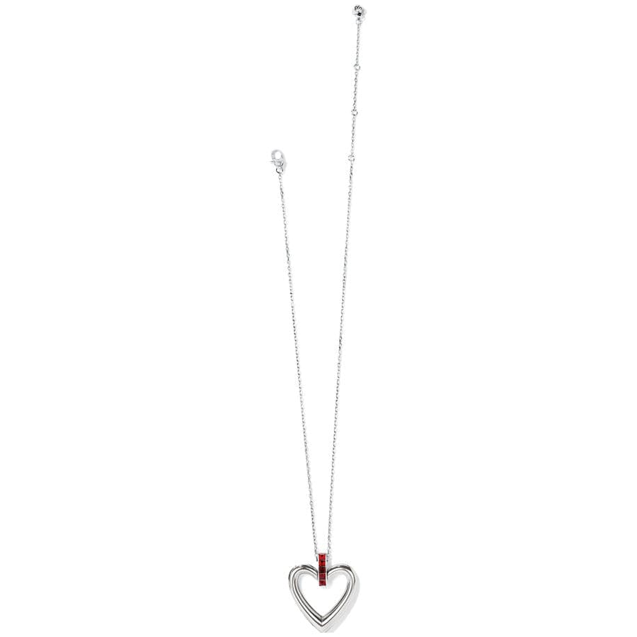 Spectrum Open Heart Necklace silver-red 3