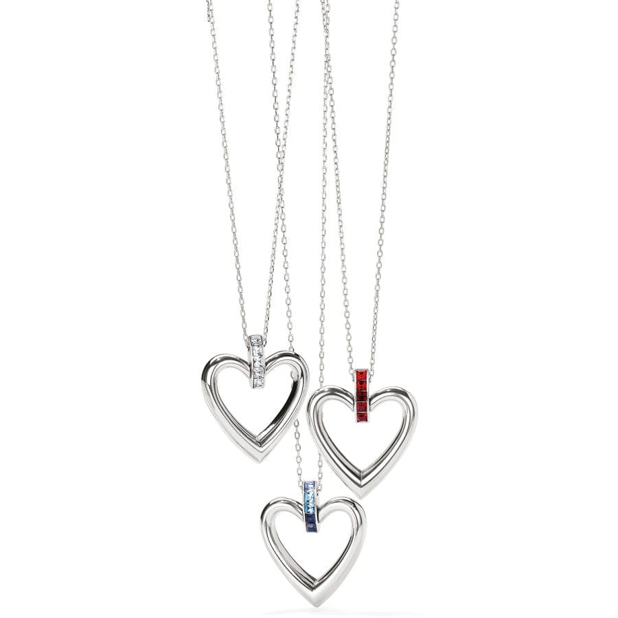 Spectrum Open Heart Necklace silver-red 3
