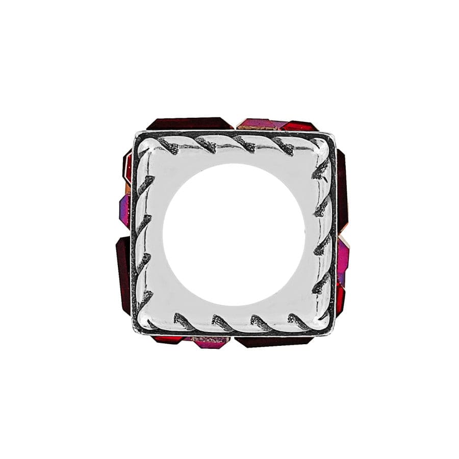 St Michel Cube Bead silver-red 5