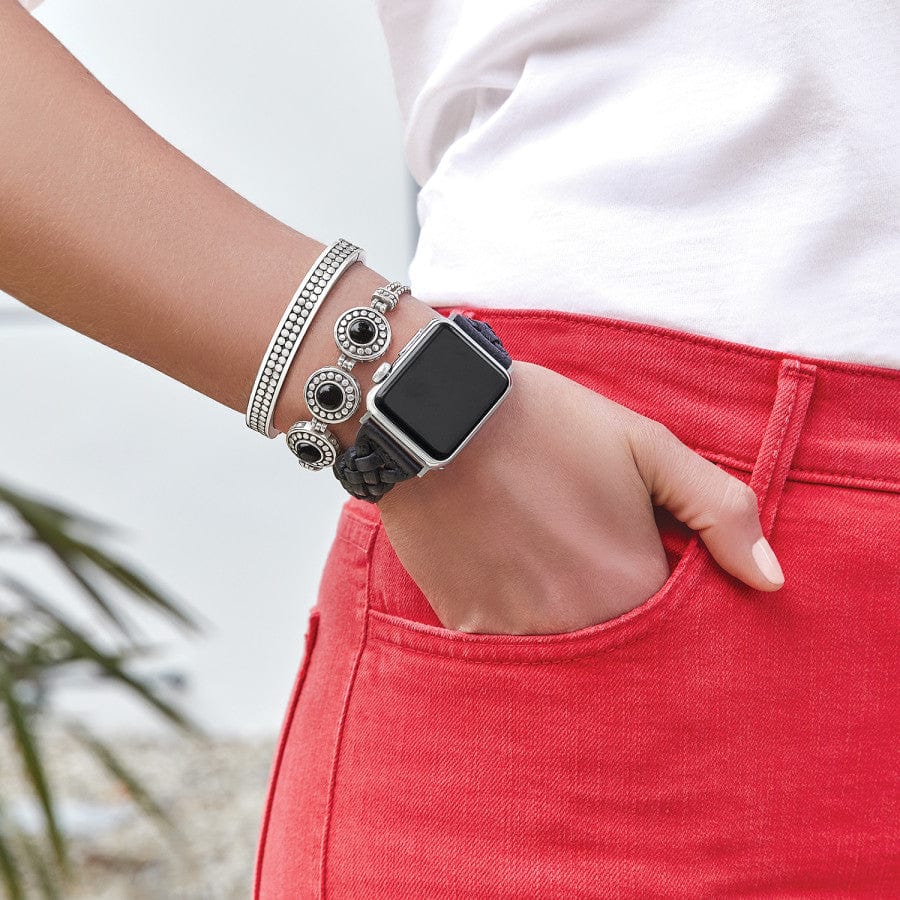 Sutton Braided Leather Watch Band black 23