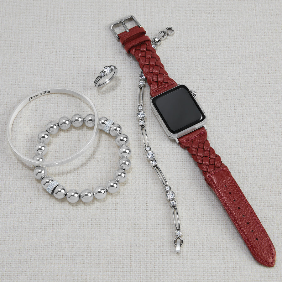 Sutton Braided Leather Watch Band chili-pepper 25