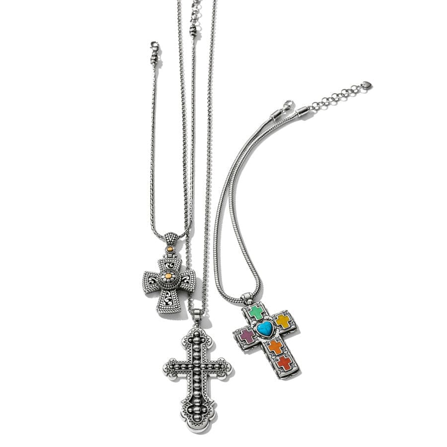 Temple Cross Necklace silver-gold 5