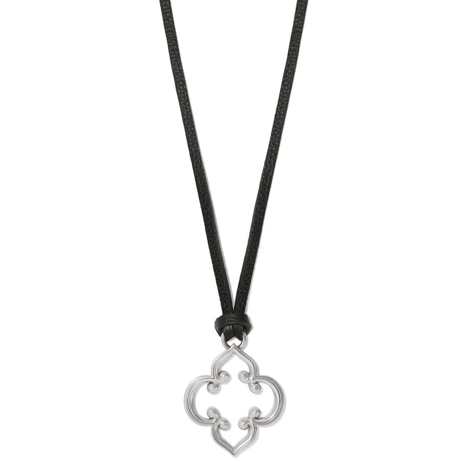 Toledo Leather Necklace silver-black 1