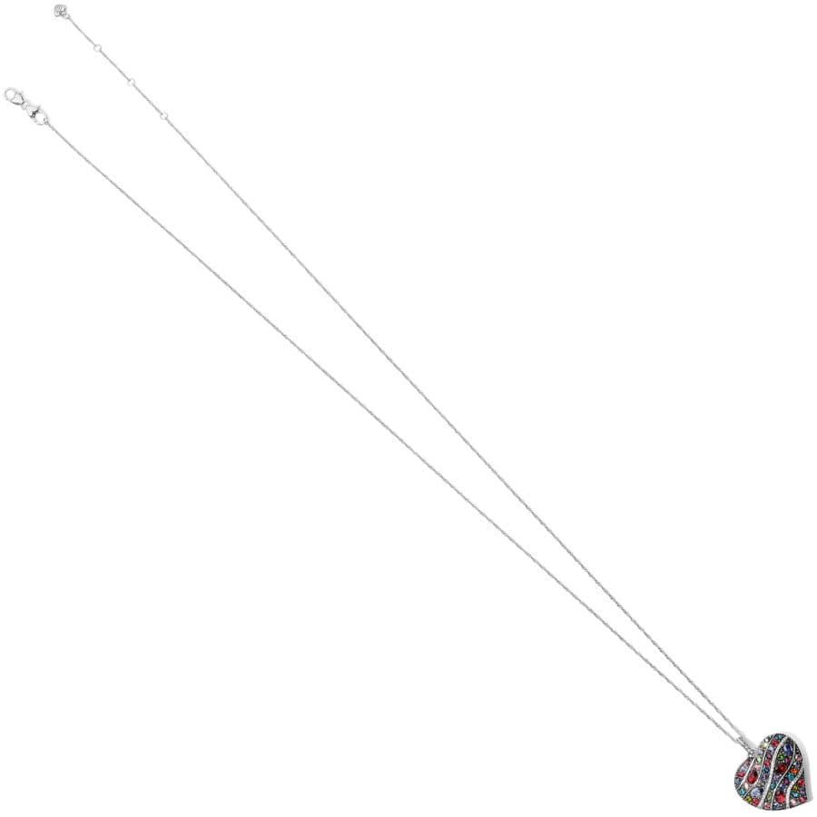 Trust Your Journey Convertible Reversible Large Heart Necklace silver-multi 4