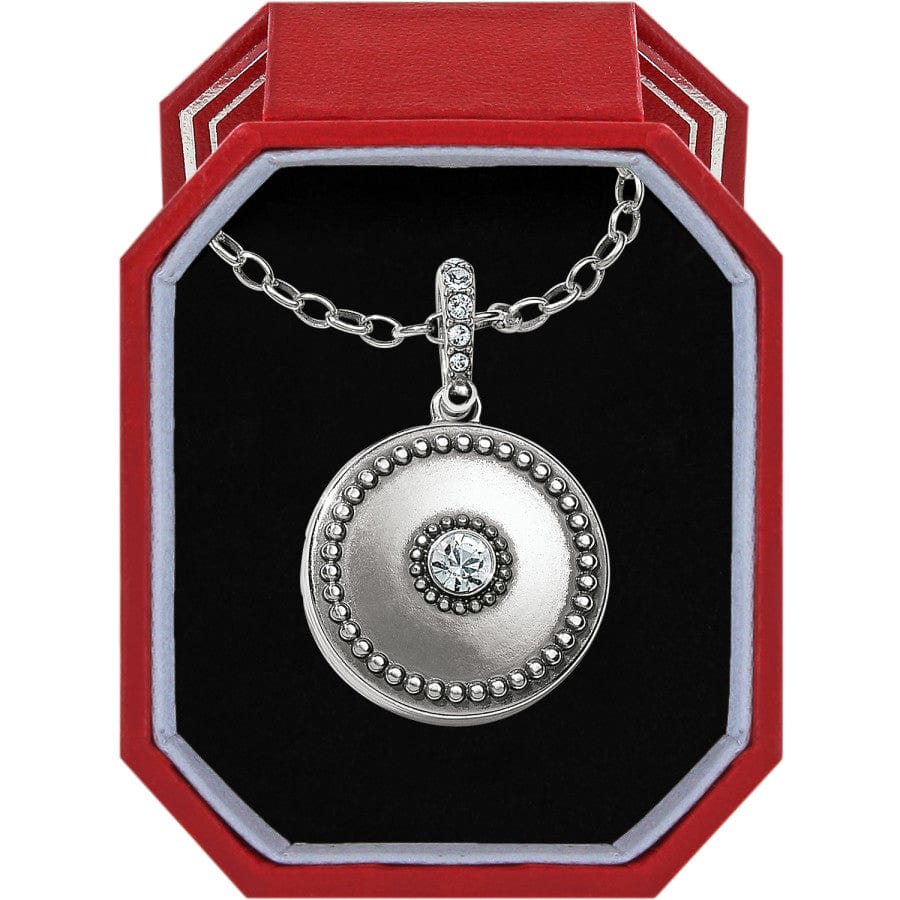Twinkle Small Round Locket Necklace Box Set silver 1
