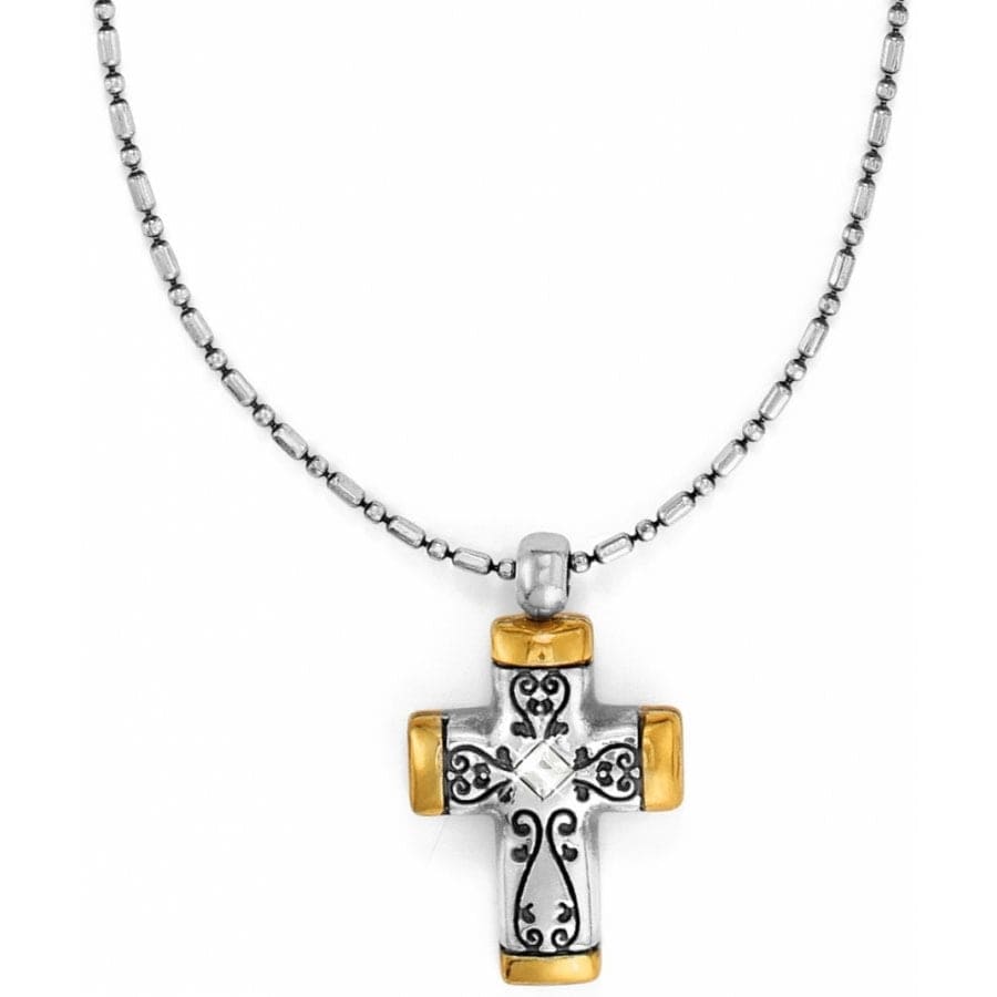 Venezia Petite Cross Necklace silver-gold 1
