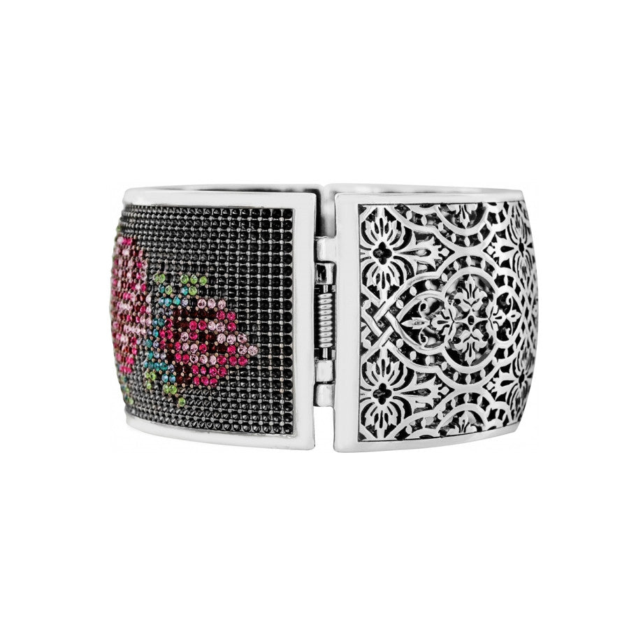 Victorian Rose Hinged Bangle silver-multi 2