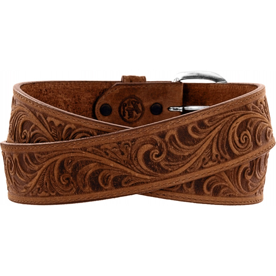 Western Scroll Tooled Belt